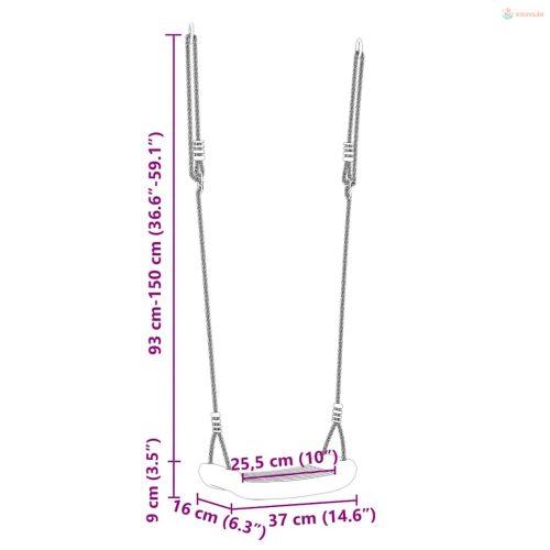 Egyszemélyes sárga kültéri hinta gyerekeknek állítható kötéllel