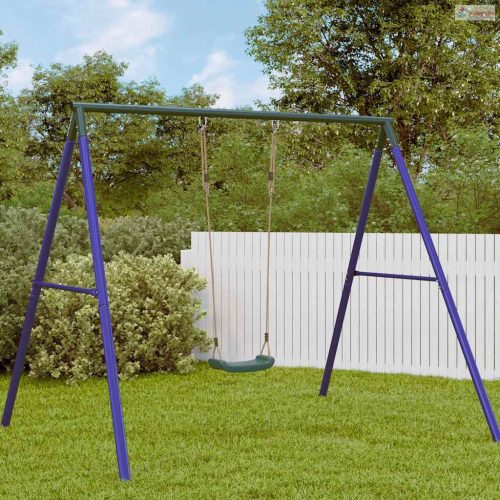 Zöld egyszemélyes kültéri hinta gyerekeknek állítható kötéllel