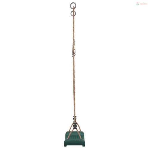 Zöld egyszemélyes kültéri hinta gyerekeknek állítható kötéllel