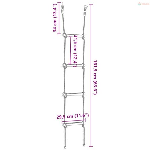Többszínű kötéllétra gyerekeknek 4 létrafokkal
