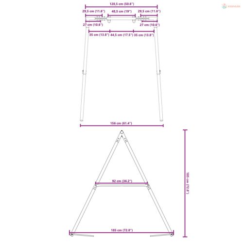 Hintaváz kültéri használatra Szé 156 x Ma 185 cm
