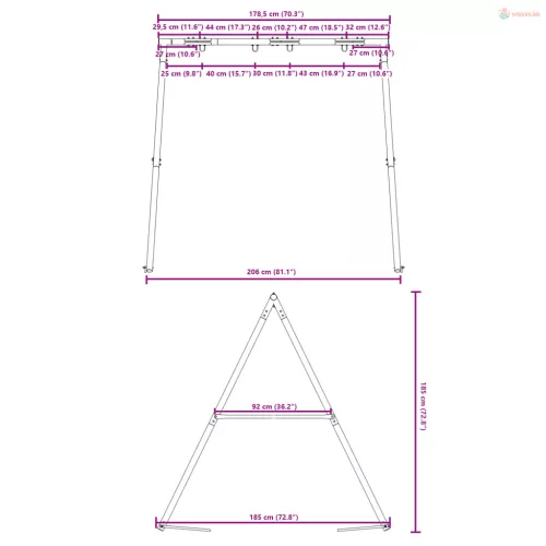 Hintaváz kültéri használatra Szé 206 x Ma 185 cm