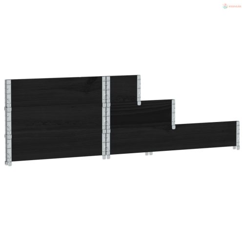 3 szintes fekete tömör fenyőfa magaságyás 120 x 80 cm