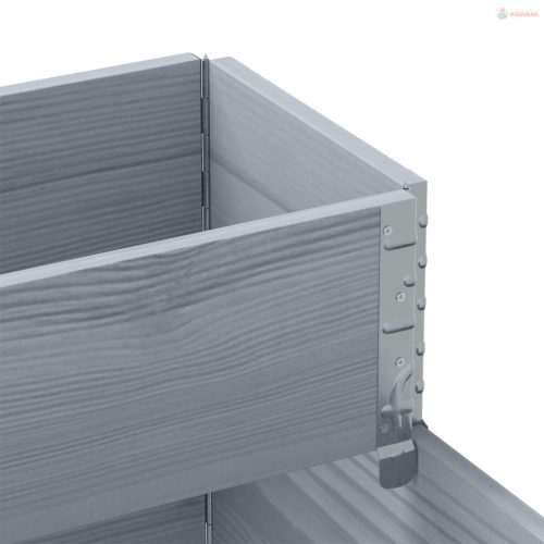 3 szintes szürke tömör fenyőfa magaságyás 120 x 80 cm