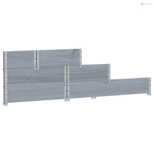 3 szintes szürke tömör fenyőfa magaságyás 120 x 80 cm