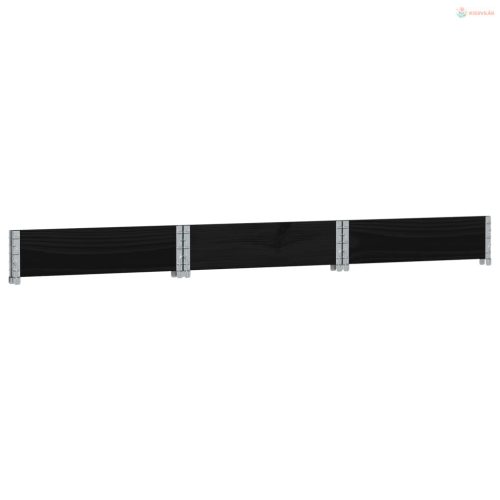 Fekete tömör fenyőfa hatszögű magaságyás 160 x 160 cm