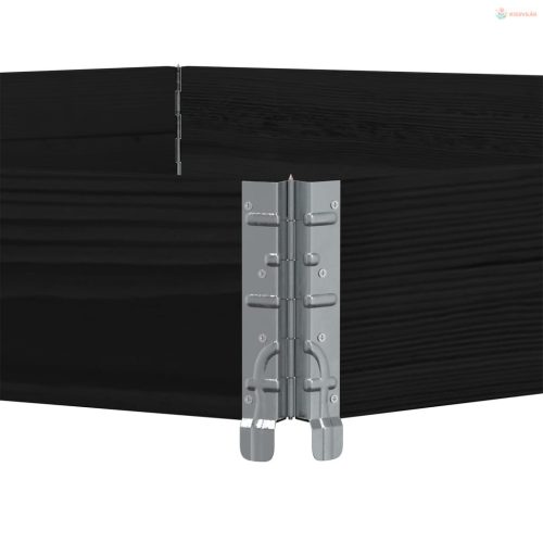 Fekete tömör fenyőfa hatszögű magaságyás 160 x 160 cm