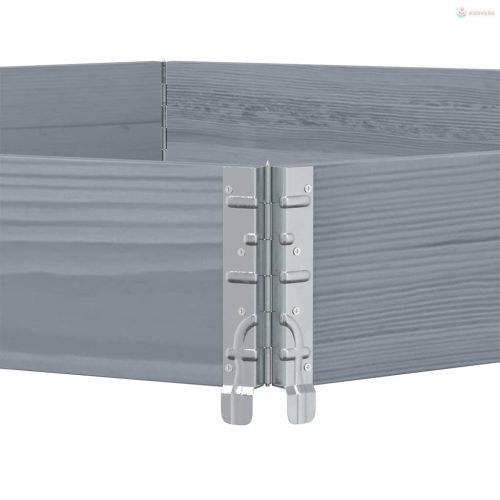 Szürke tömör fenyőfa hatszögű magaságyás 160 x 160 cm