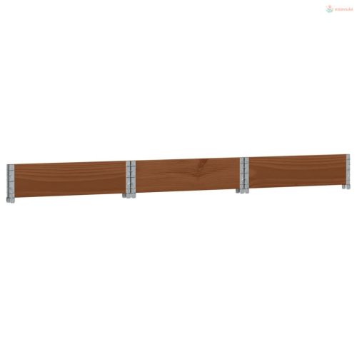 Barna tömör fenyőfa hatszögű magaságyás 160 x 160 cm