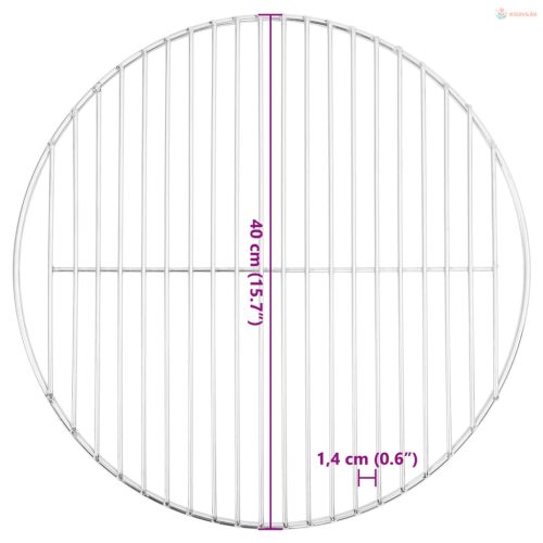 Kerek 304 rozsdamentes acél BBQ grillrács Ø40 cm