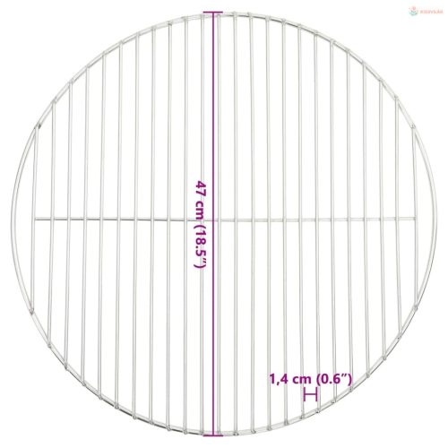 Kerek 304 rozsdamentes acél BBQ grillrács Ø47 cm