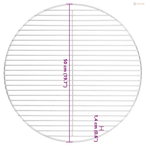 Kerek 304 rozsdamentes acél BBQ grillrács Ø50 cm