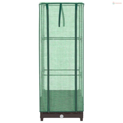 Rattan megjelenésű magaságyás melegháztakaróval 40x40x123 cm