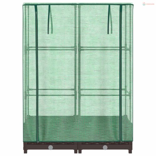 Rattan megjelenésű magaságyás melegháztakaróval 80x40x123 cm