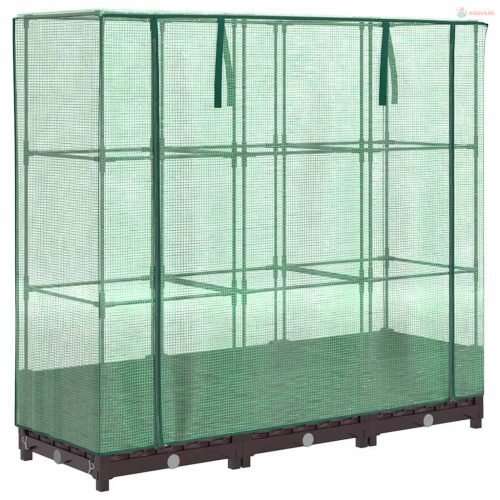 Rattan megjelenésű magaságyás melegháztakaróval 120x40x123 cm