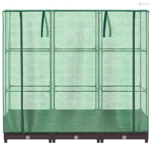 Rattan megjelenésű magaságyás melegháztakaróval 120x40x123 cm
