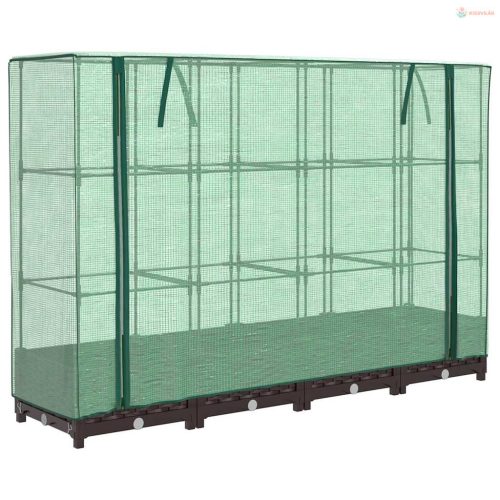 Rattan megjelenésű magaságyás melegháztakaróval 160x40x123 cm