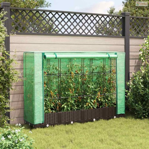 Rattan megjelenésű magaságyás melegháztakaróval 160x40x123 cm