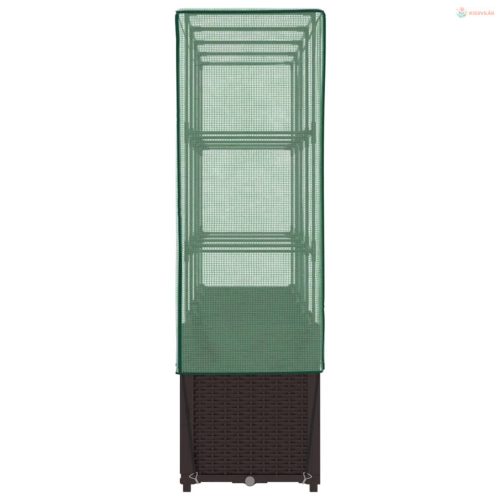 Rattan megjelenésű magaságyás melegháztakaróval 160x40x153 cm