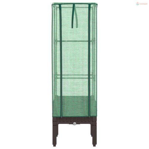 Rattan megjelenésű magaságyás melegháztakaróval 40x40x140 cm