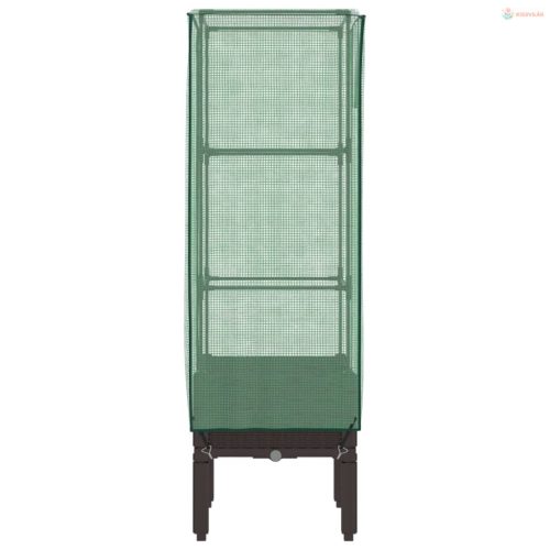 Rattan megjelenésű magaságyás melegháztakaróval 40x40x140 cm