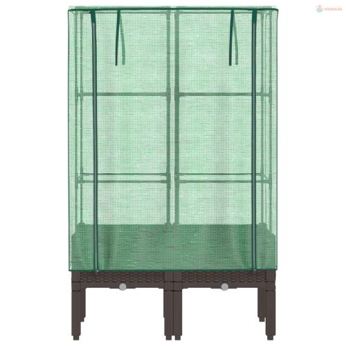 Rattan megjelenésű magaságyás melegháztakaróval 80x40x140 cm