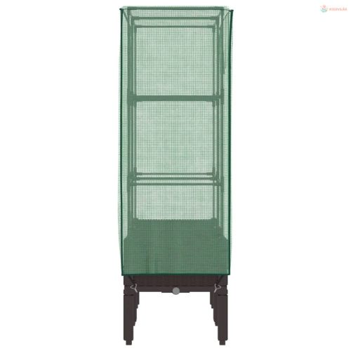 Rattan megjelenésű magaságyás melegháztakaróval 80x40x140 cm