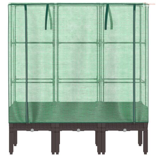 Rattan megjelenésű magaságyás melegháztakaróval 120x40x140 cm