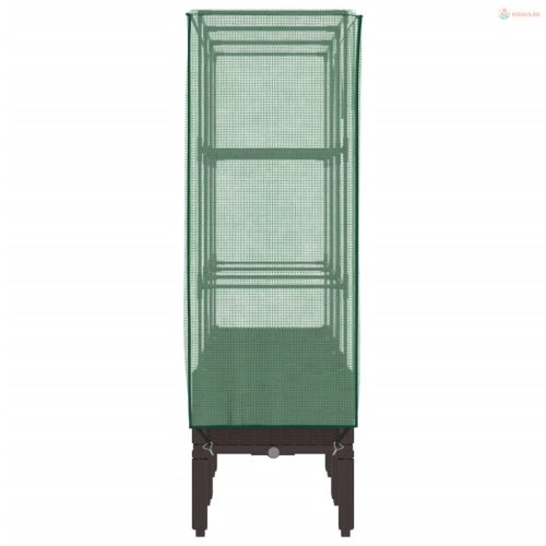 Rattan megjelenésű magaságyás melegháztakaróval 120x40x140 cm