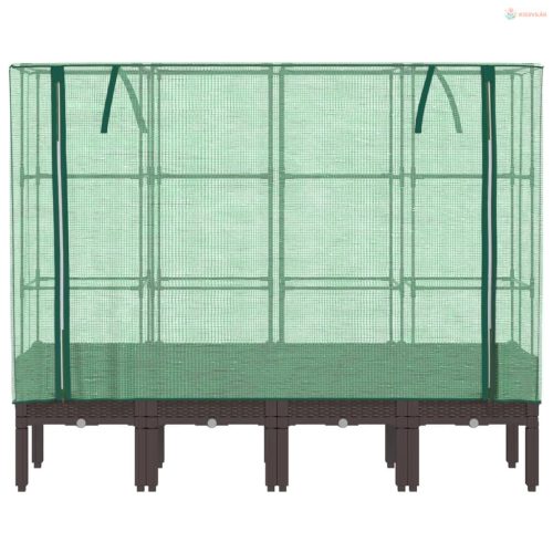 Rattan megjelenésű magaságyás melegháztakaróval 160x40x140 cm