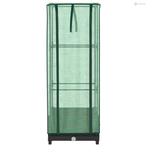 Rattan megjelenésű magaságyás melegháztakaróval 40x40x123 cm