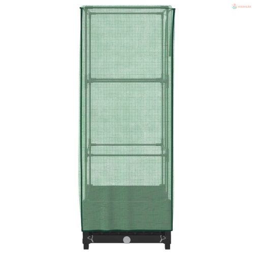 Rattan megjelenésű magaságyás melegháztakaróval 40x40x123 cm