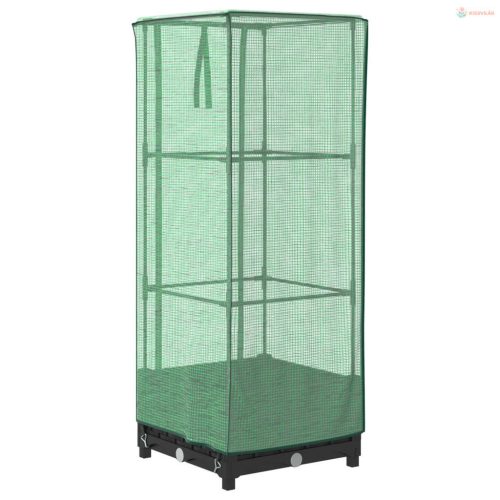Rattan megjelenésű magaságyás melegháztakaróval 40x40x123 cm
