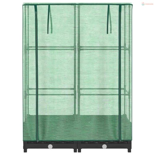 Rattan megjelenésű magaságyás melegháztakaróval 80x40x123 cm