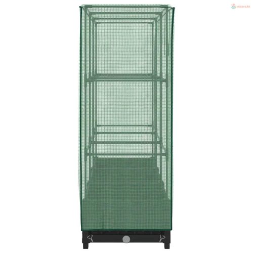 Rattan hatású magaságyás üvegháztakaróval 120 x 40 x 123 cm