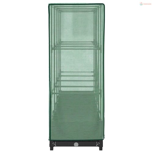 Rattan hatású magaságyás üvegháztakaróval 160 x 40 x 123 cm