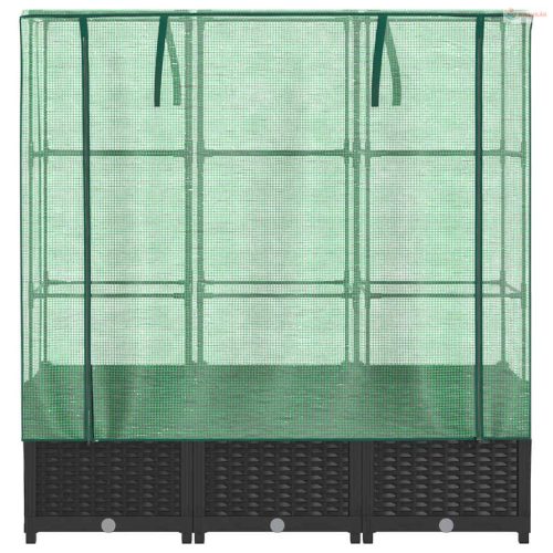 Rattan megjelenésű magaságyás melegháztakaróval 120x40x138 cm