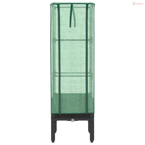 Rattan megjelenésű magaságyás melegháztakaróval 40x40x140 cm