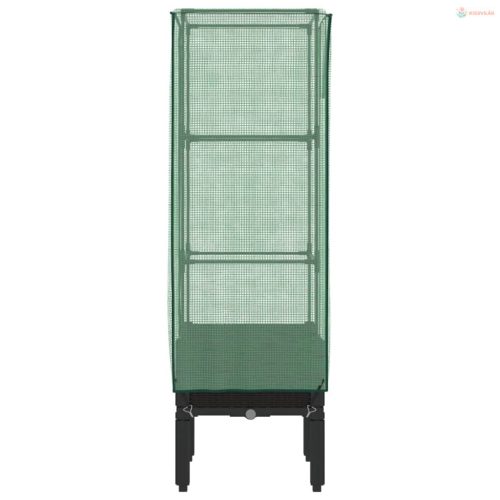 Rattan megjelenésű magaságyás melegháztakaróval 40x40x140 cm