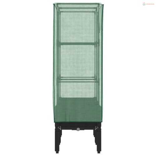 Rattan megjelenésű magaságyás melegháztakaróval 80x40x140 cm