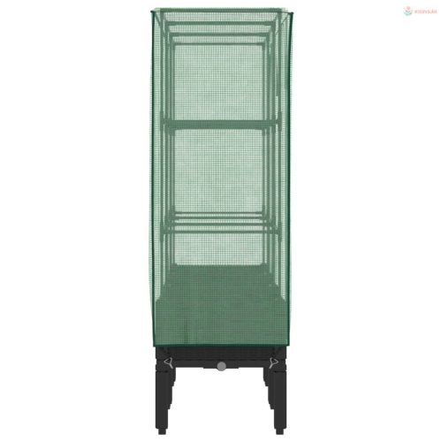 Rattan megjelenésű magaságyás melegháztakaróval 120x40x140 cm