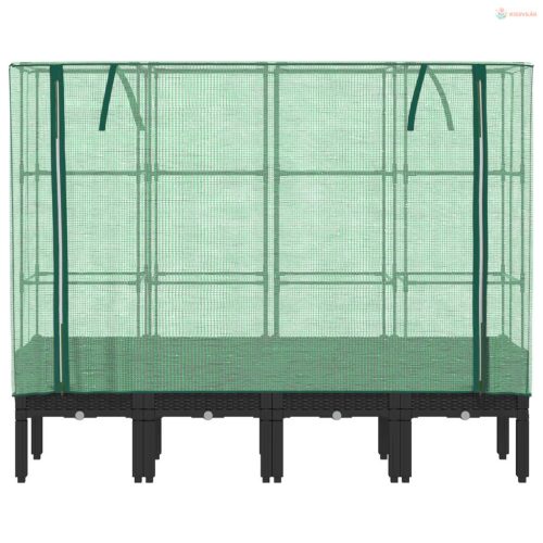 Rattan megjelenésű magaságyás melegháztakaróval 160x40x140 cm