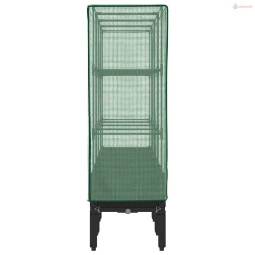 Rattan megjelenésű magaságyás melegháztakaróval 160x40x140 cm