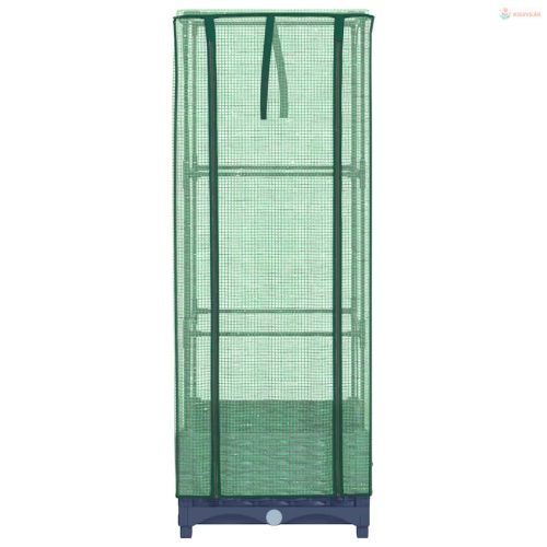 Rattan megjelenésű magaságyás melegháztakaróval 40x40x123 cm