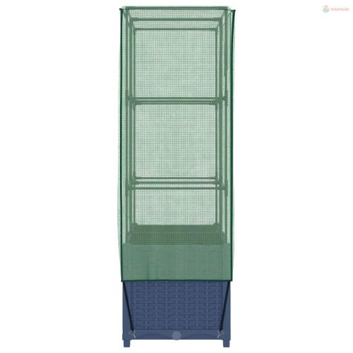 Rattan megjelenésű magaságyás melegháztakaróval 80x40x138 cm