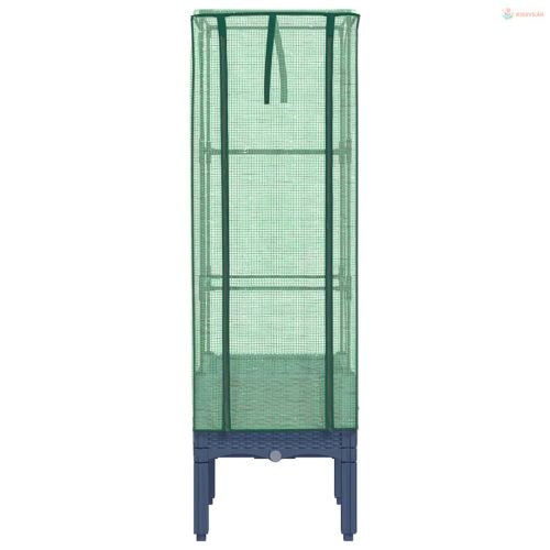 Rattan megjelenésű magaságyás melegháztakaróval 40x40x140 cm