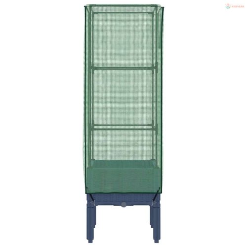 Rattan megjelenésű magaságyás melegháztakaróval 40x40x140 cm