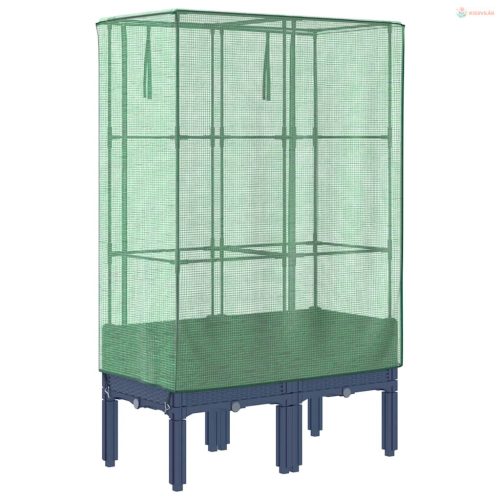 Rattan megjelenésű magaságyás melegháztakaróval 80x40x140 cm