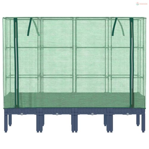 Rattan megjelenésű magaságyás melegháztakaróval 160x40x140 cm