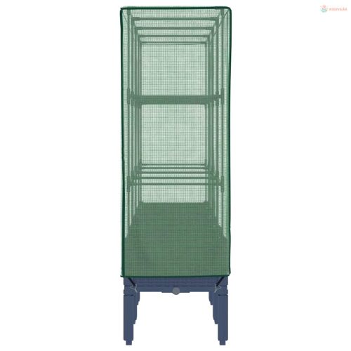 Rattan megjelenésű magaságyás melegháztakaróval 160x40x140 cm